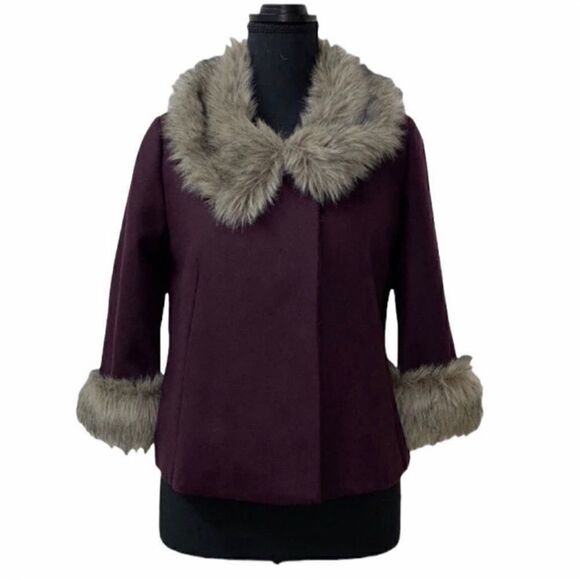Forever 21 Crop Fur Purple Jacket( Size Small) - Picture 1 of 6